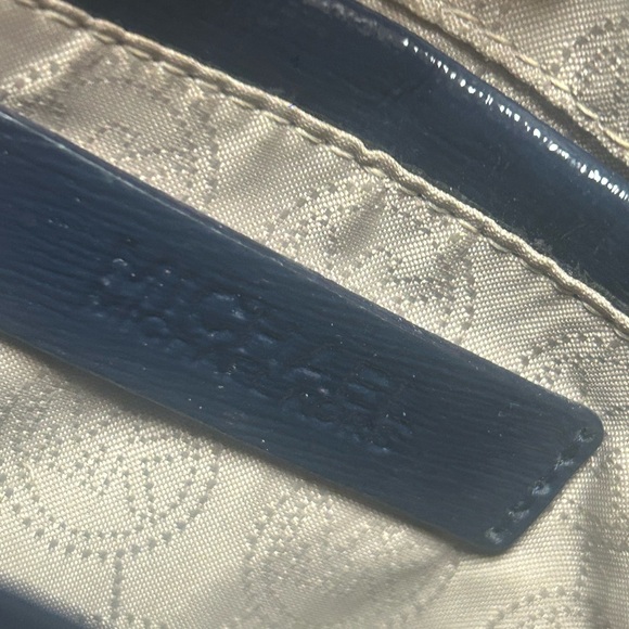 GUC Michael Kors Dark Blue Crossbody Bag with Gold Accents - Picture 3 of 6